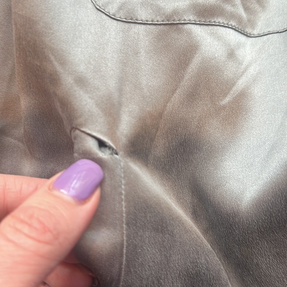 Equipment Abbot Satin Bomber in Gunmetal XS - Picture 7 of 7